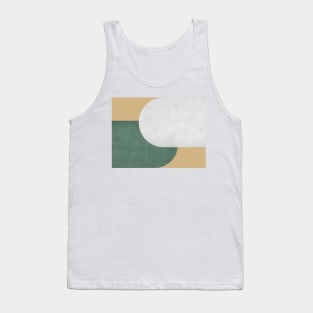 Half Circle Colorblock - Gold Green and White Tank Top